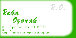 reka ozorak business card